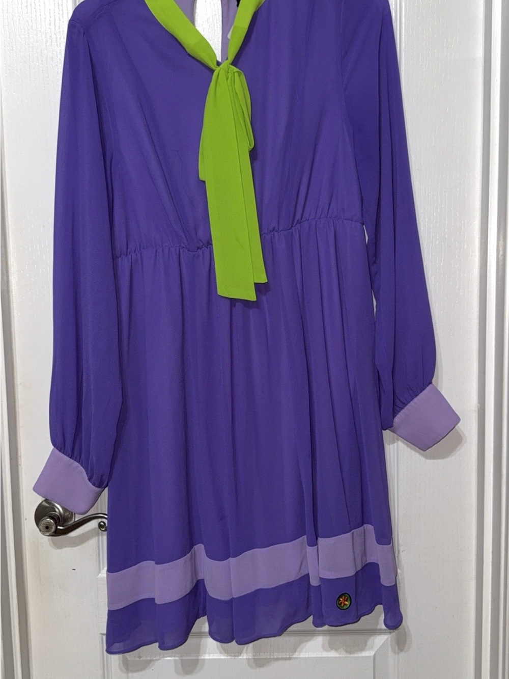 torrid Purple Dress with Lime Tie-Neck